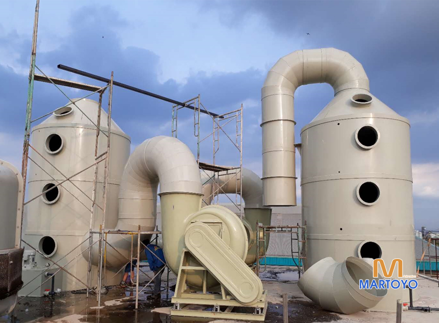 Tháp xử lý khí thải chuyền xi mạ công ty GOOD JOB